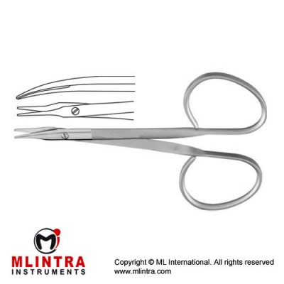 Stevens Ribbon Tenotomy Scissor Curved - Flat Shanks - Blunt , 10 cm - 4"